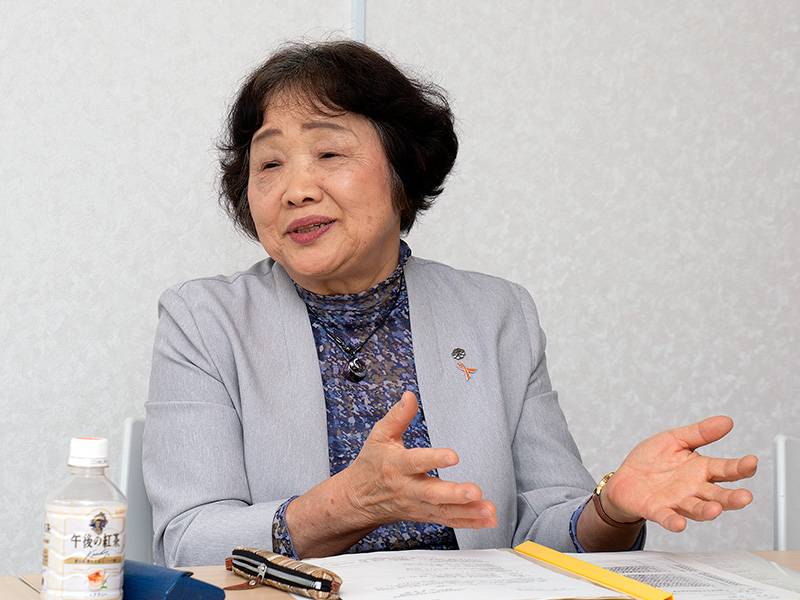 会長として取り組みたい内容を話す今さん 会長として取り組みたい内容を話す今さん