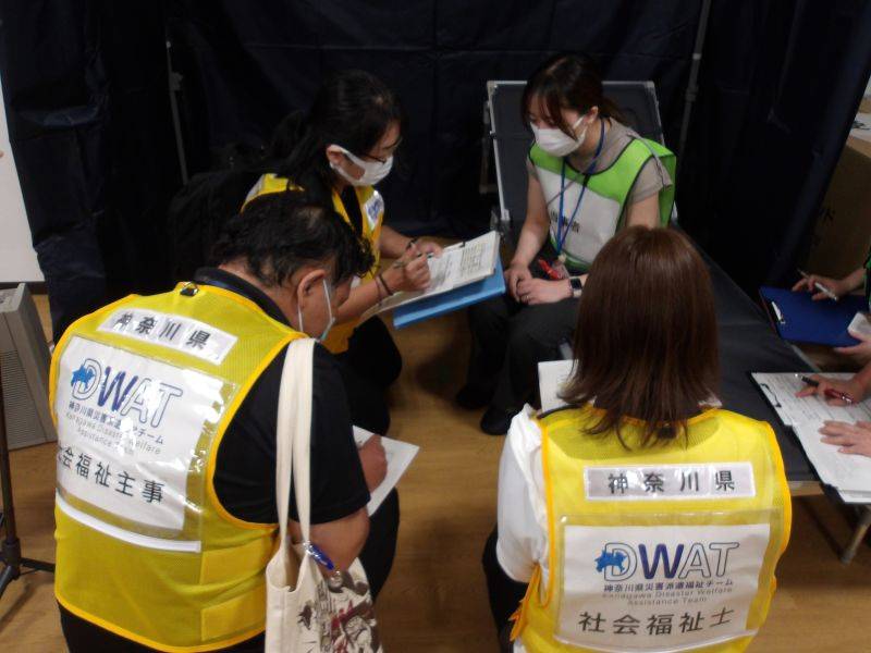 平塚市での福祉避難所訓練のようす