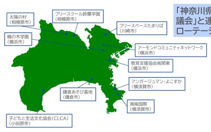 本取組に携わっている県内フリースクール団体10団体。ローテーションを組んで、メタバース空間での支援を行っている 本取組に携わっている県内フリースクール団体10団体。ローテーションを組んで、メタバース空間での支援を行っている